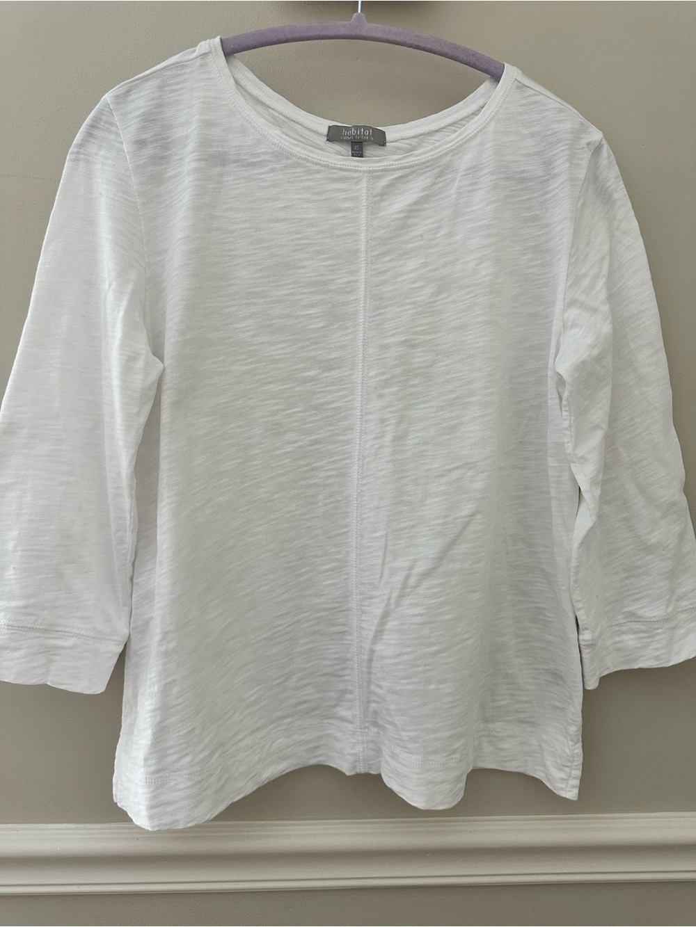 Habitat White Slub Knit Long Sleeve Top XS